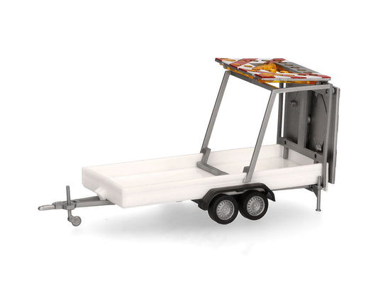Herpa Traffic Safety Trailer 2 Axle White HA052368-004 HO Gauge