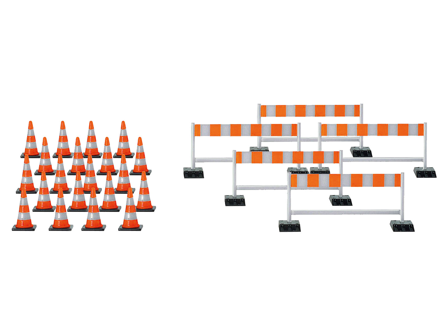 Herpa Cones (20) & Barriers (5) Red/Silver HO Gauge HA052566-002