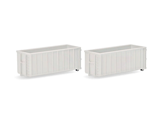 Herpa Ribbed Roll Off Containers (2) White HA053884-003 HO Gauge