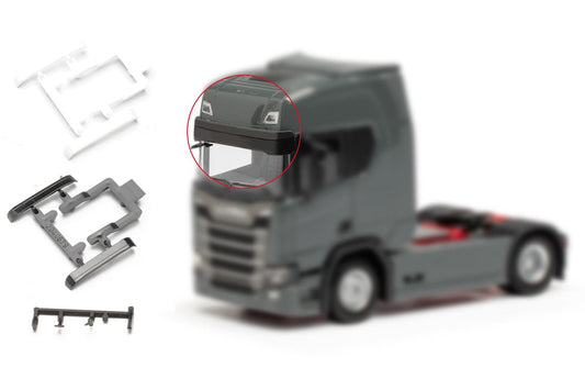 Herpa Large Sunshield for Scania CR/CS Tractor Unit Black/White HO Gauge 54485
