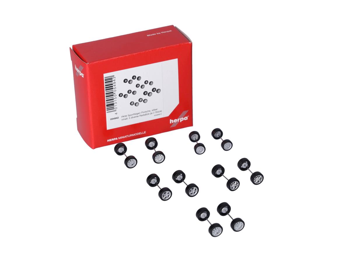 Herpa Porsche Sports Wheels Set (10 Axles) HA054942 HO Gauge