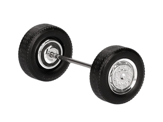 Herpa AWD Steering Wheelsets (8) Chrome HA054966 HO Gauge