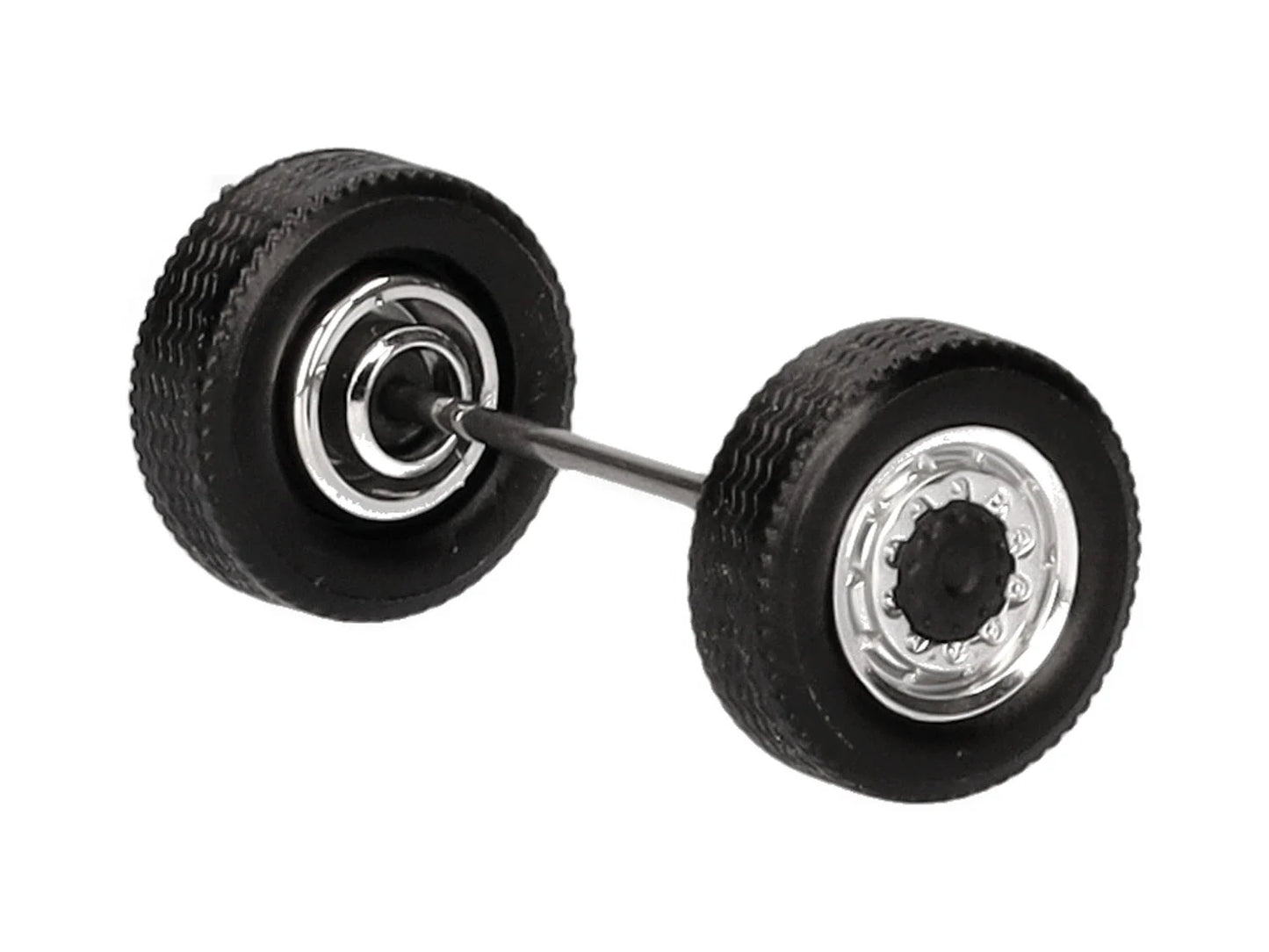 Herpa AWD Steering Wheelsets (8) Chrome/Black HA054973 HO Gauge