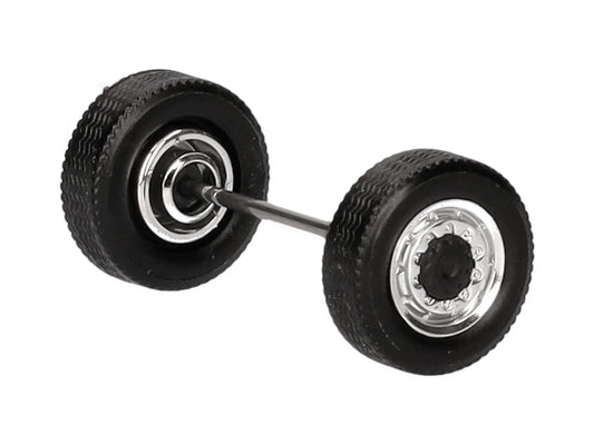 Herpa AWD Steering Wheelsets (8) Chrome/Black HA054973 HO Gauge