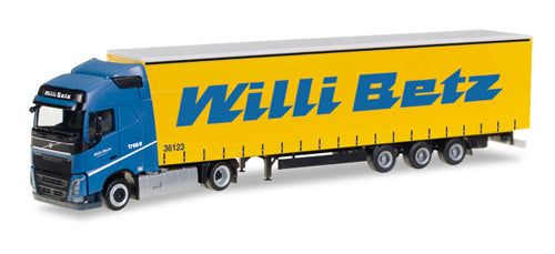 Herpa 71314 Volvo FH GI Lowliner C/Canvas Semitrailer Willi Betz 1:50