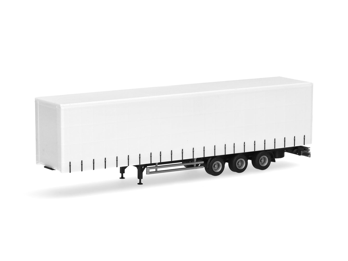 Herpa Lowliner Curtain Canvas 3 Axle Trailer White HA075664-002 HO Gauge