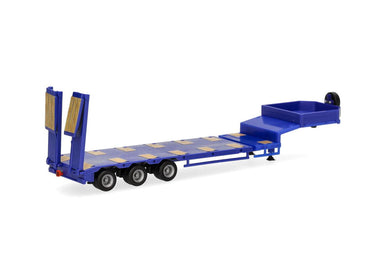 Herpa Goldhofer Lowboy 3 Axle Trailer w/Ramps Ultramarine Blue HA076371-010