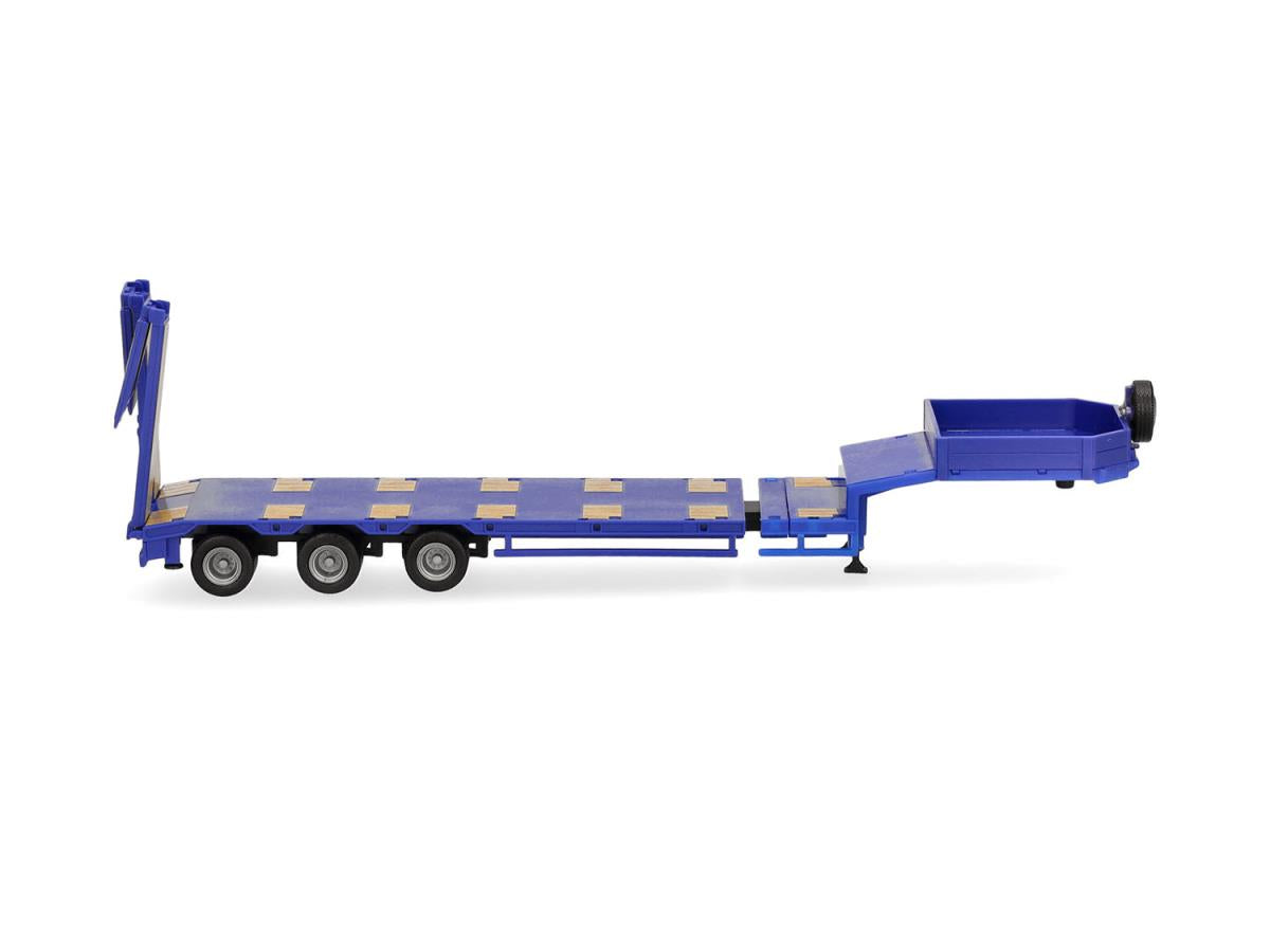 Herpa Goldhofer Lowboy 3 Axle Trailer w/Ramps Ultramarine Blue HA076371-010