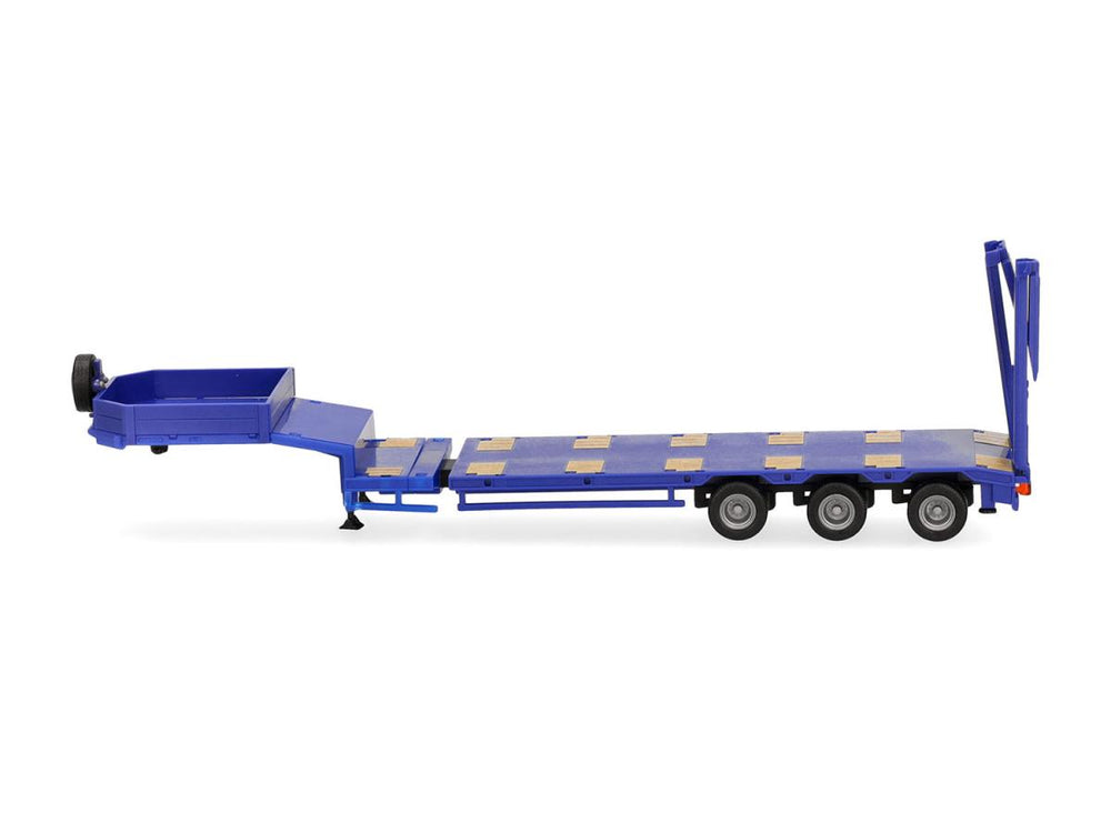 Herpa Goldhofer Lowboy 3 Axle Trailer w/Ramps Ultramarine Blue HA076371-010