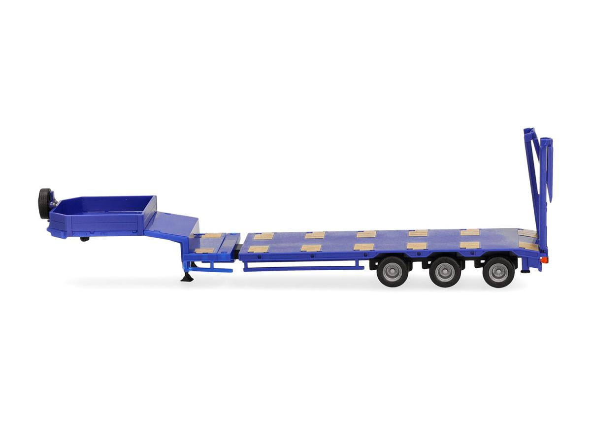 Herpa Goldhofer Lowboy 3 Axle Trailer w/Ramps Ultramarine Blue HA076371-010