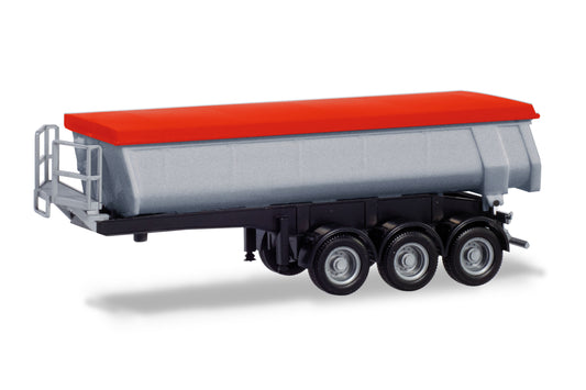 Herpa Cement Parts 3 Axle Trailer Silver/Red HA076906-002 HO Gauge