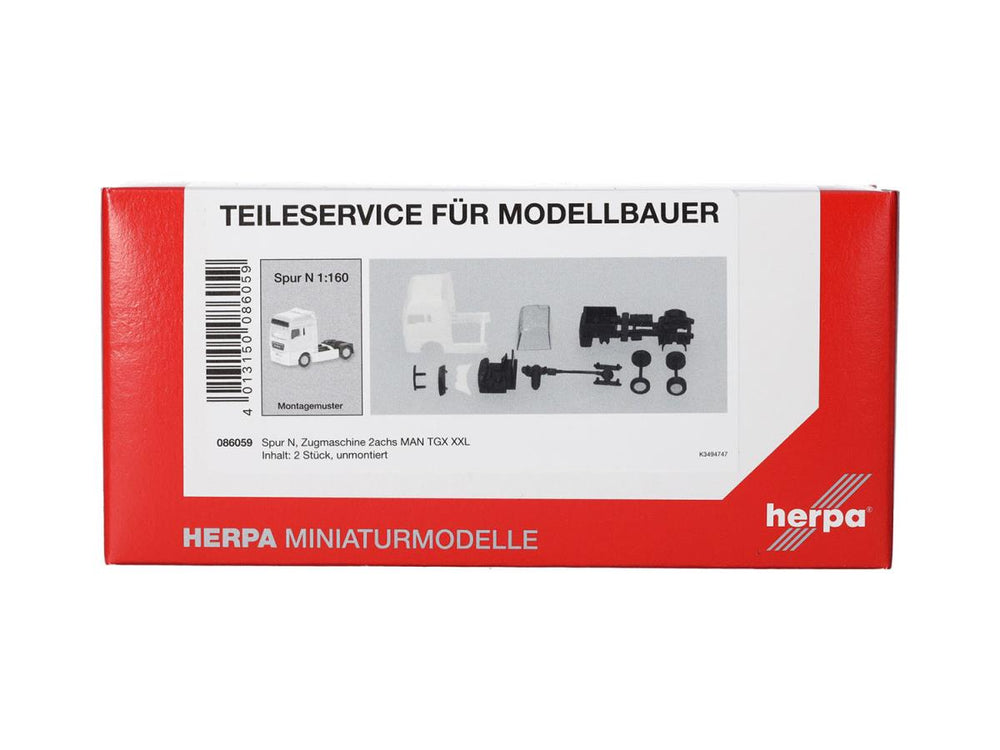 Herpa MAN TGX XXL 2008 2 Axle Rigid Tractor White (2) HA086059 HO Gauge