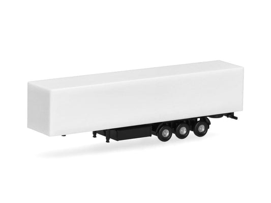 Herpa Box Semitrailer 3 Axle White (2) HA086127 HO Gauge