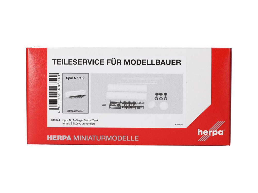 Herpa Tank Semitrailer 3 Axle White (2) HA086141 HO Gauge