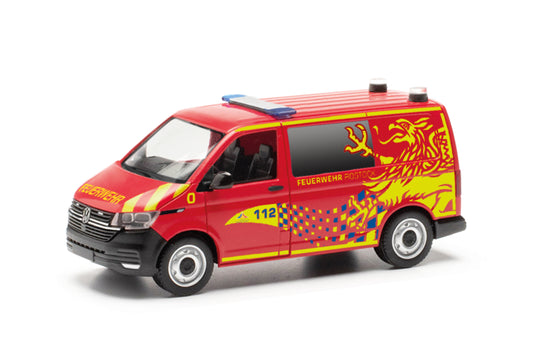 Herpa VW T6.1 Bus Feuerwehr Rostock HA097703 HO Gauge