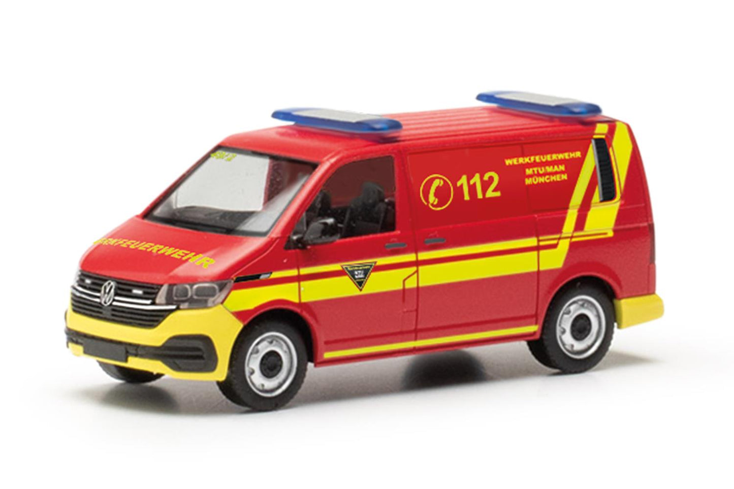 Herpa VW T6.1 Half Bus Feuerwehr MTU/MAN Munchen HO Gauge 97932