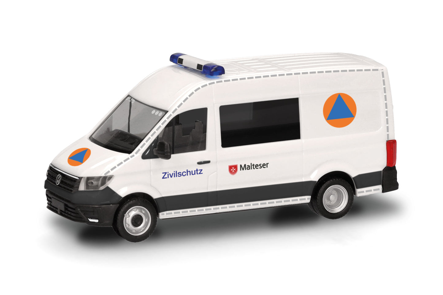 Herpa 97963 VW Crafter Halfbus High Roof Malteser/Zivilschutz HO Gauge