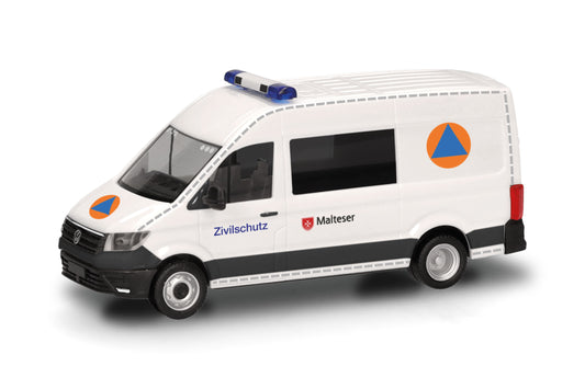 Herpa 97963 VW Crafter Halfbus High Roof Malteser/Zivilschutz HO Gauge