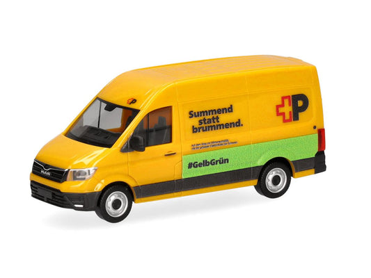 Herpa MAN eTGE High Roof Van Swiss Post HA098571 HO Gauge