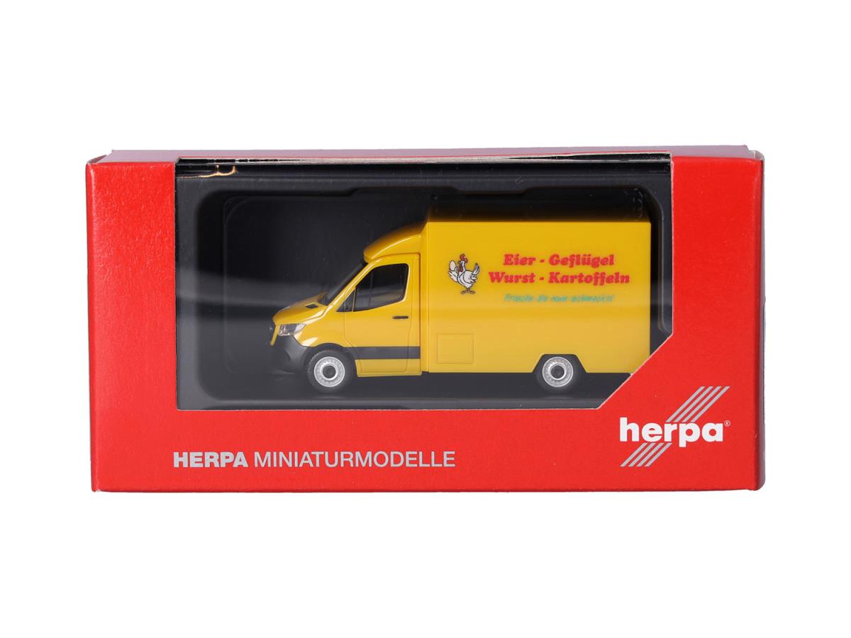 Herpa MB Sprinter 18 Food Truck Eier Geflugel Wurst Kartoffeln HA098656 HO Gauge