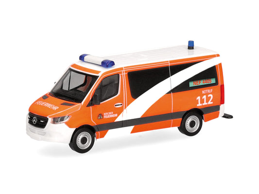 Herpa MB Sprinter '18 Bus Flat Roof Berliner Feuerwehr HA099066 HO Gauge
