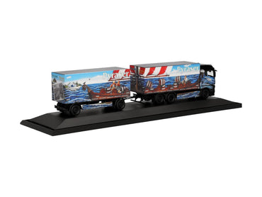 Herpa MAN TGX GM Beverage Box Semitrailer Pyraser III/Rudi Thoma 122337 HO Gauge