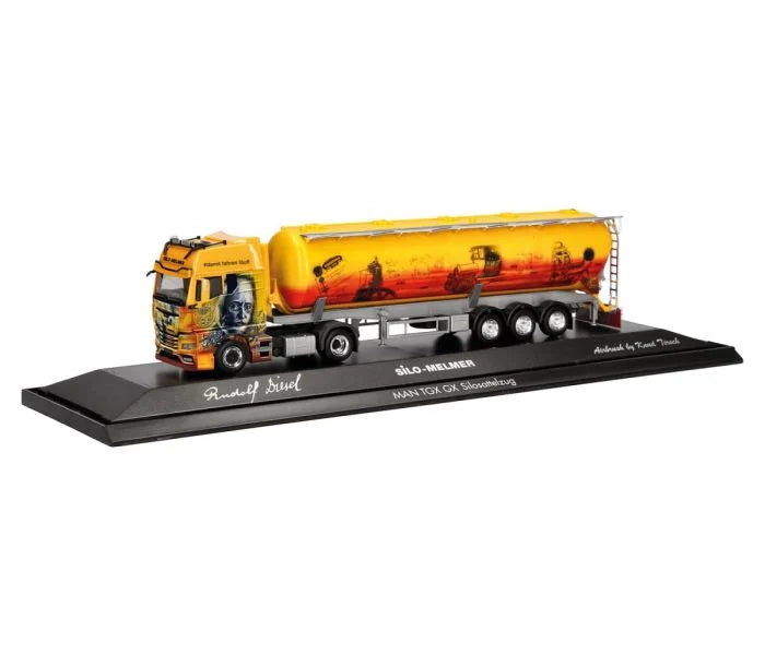 Herpa MAN TGX GX Bulk Semitrailer Silo Melmer/Rudolf Diesel HA122351 HO Gauge