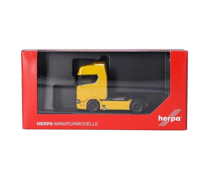 Herpa Scania CS 20 HD 2 Axle Rigid Tractor Broom Yellow HA310116-005 HO Gauge