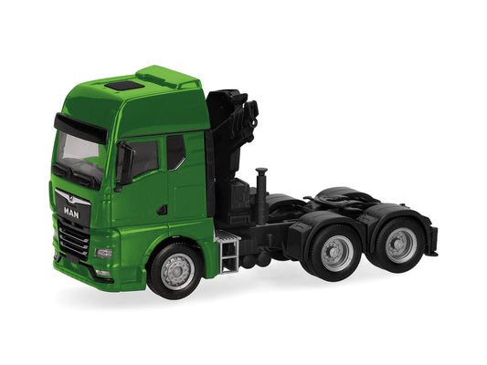 Herpa MAN TGX GX Rigid Tractor w/Crane 3 Axle Green HA313100-004 HO Gauge