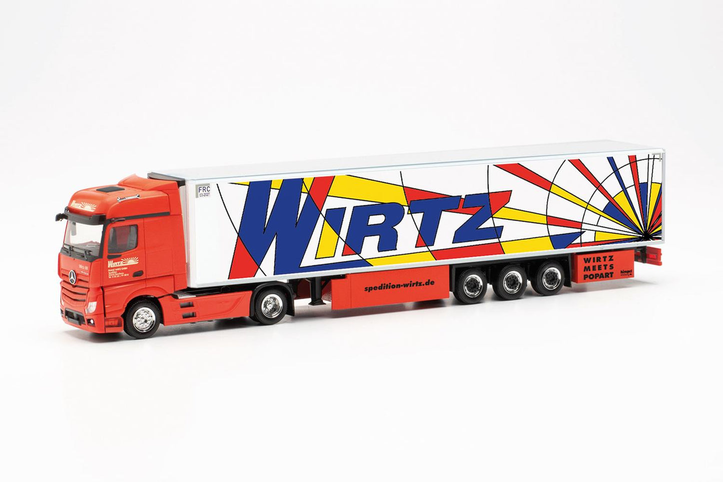Herpa MB Actros '18 Bigspace Box Semitrailer Wirtz Popart HA315593 HO Gauge