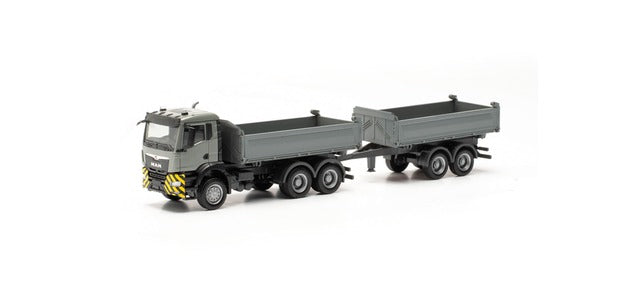 Herpa MAN TGS NN Construction Tipper Truck with Trailer HO Gauge HA316255