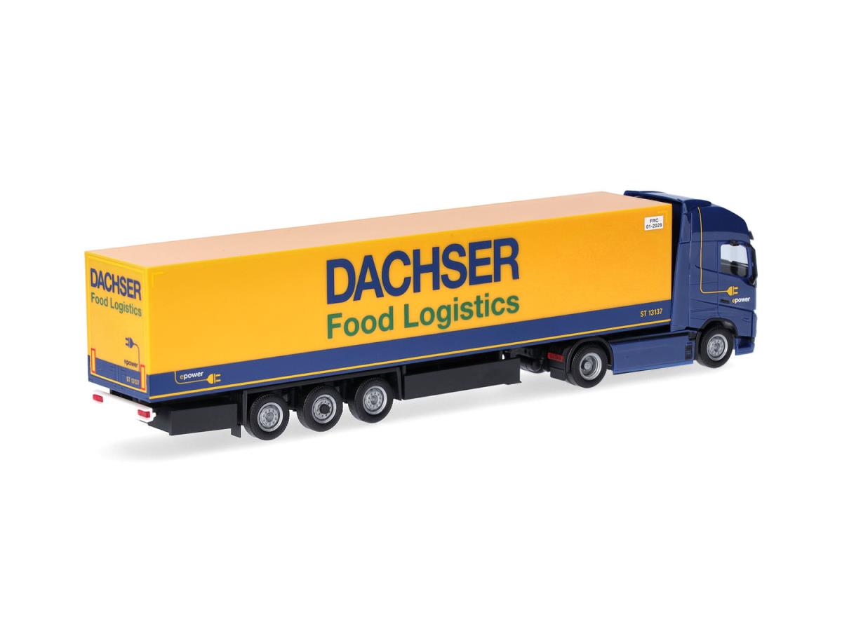 Herpa Volvo FH GL XL 2020 Refrigerated Box Semitrailer Dachser HA316798 HO Gauge