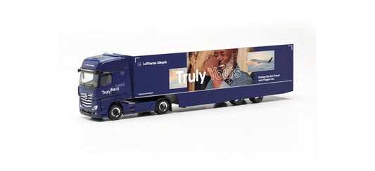 Herpa MB Actros Gigaspace Box Semitrailer Lufthansa HO Gauge HA317054