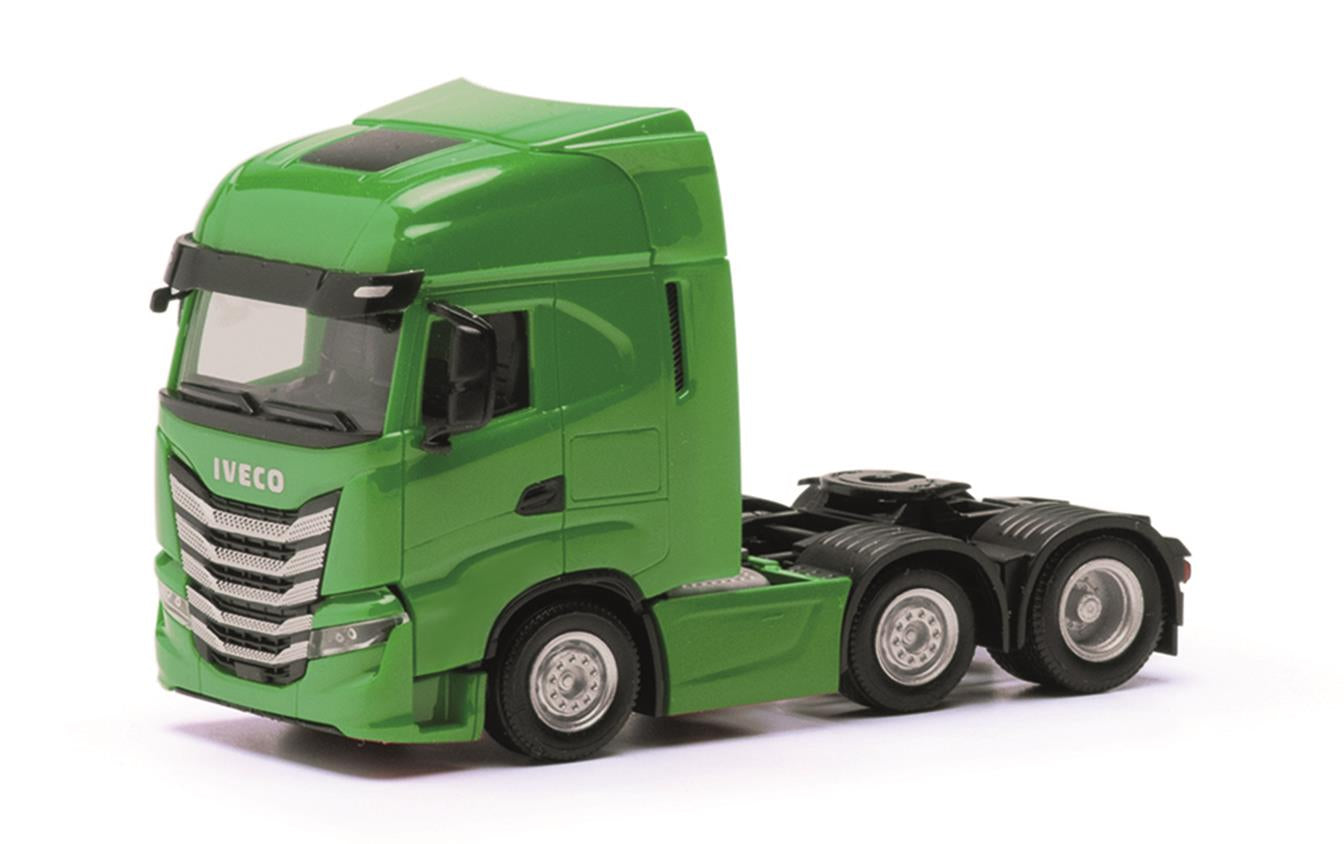 Herpa Iveco S-Way 6x2 3 Axle Tractor Unit Yellow Green HO Gauge HA317122-002