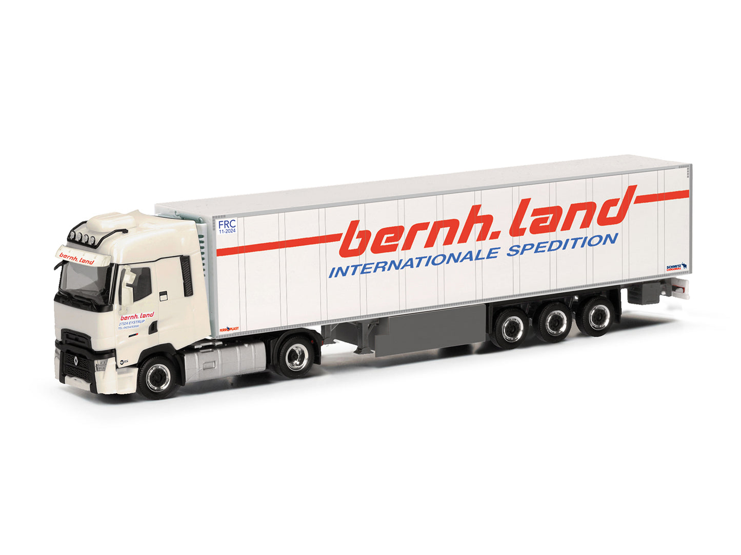 Herpa Renault T Faceluft Refrigerated Box Semitrailer Bernh.Land 317795 HO Gauge