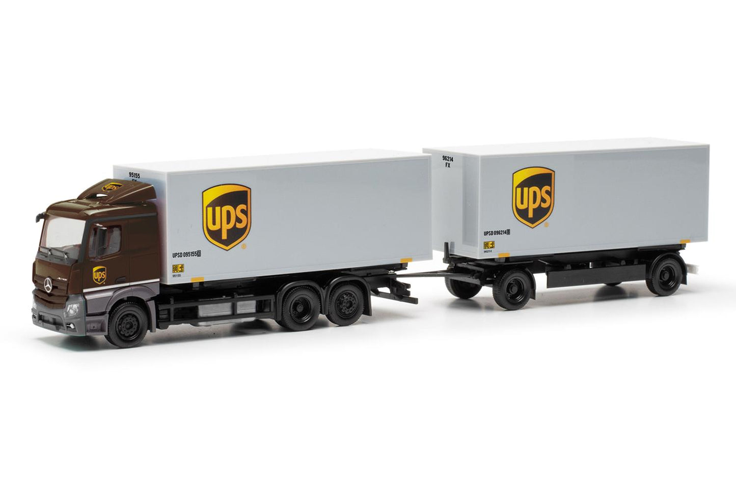 Herpa MB Actros Interchangeable Box Trailer UPS HO Gauge 317832
