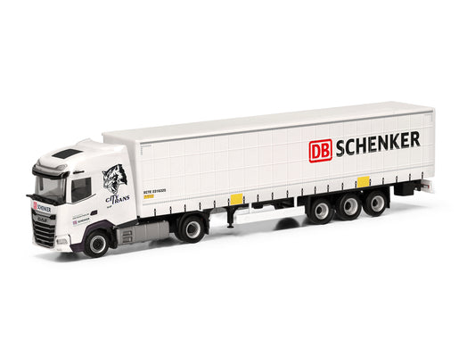 Herpa DAF XG Curtain Canvas Semitrailer DB Schenker/City Trans HA318013 HO Gauge
