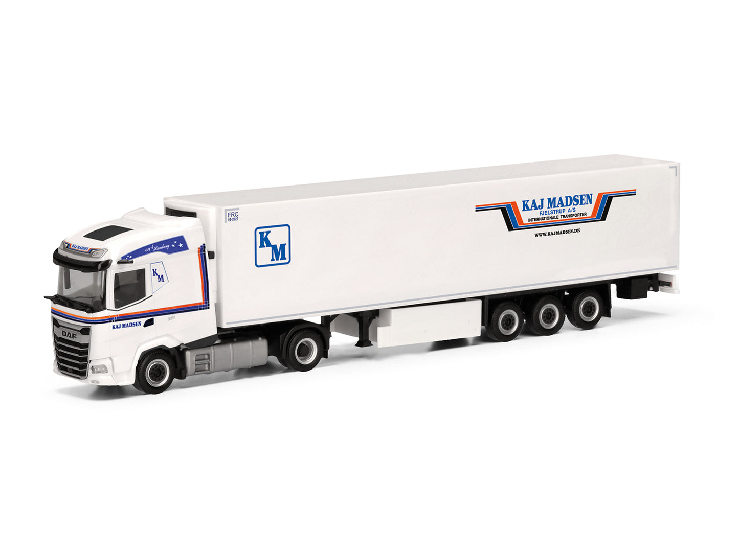 Herpa DAF XG Refrigerated Box Semitrailer Kaj Madsen HA318037 HO Gauge
