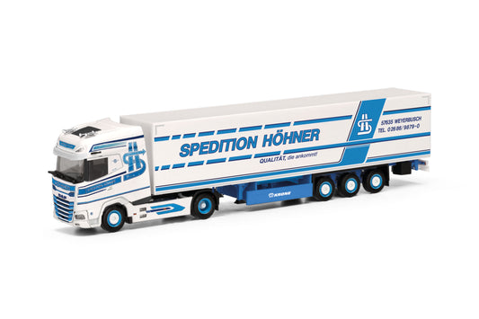 Herpa 318167 DAF XG+ Box Semitrailer Truck Spedition Hohner HO Gauge
