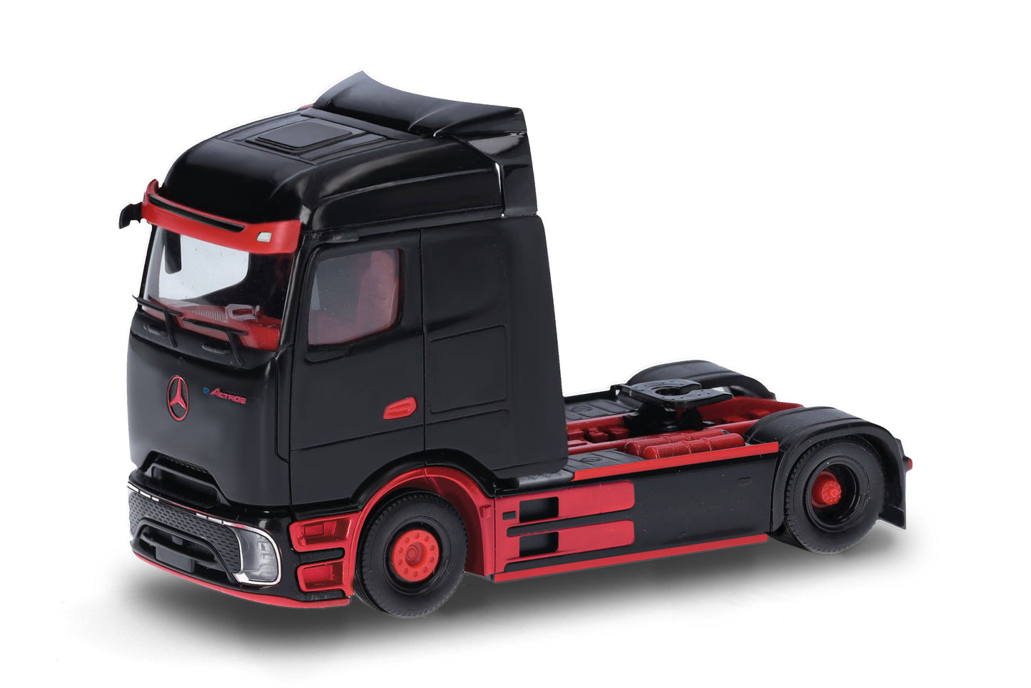 Herpa 318211 MB eActros 600 ProCabin Rigid Tractor Unit Black/Red HO Gauge