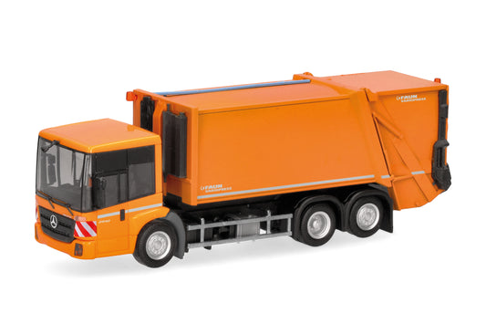 Herpa MB Econic Faun Variopress Refuse Collector Orange HA319003 HO Gauge