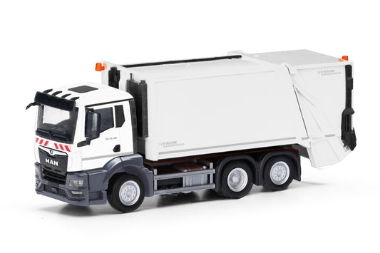 Herpa MAN TGS NN Faun Variopress Refuse Collector White HA319010 HO Gauge