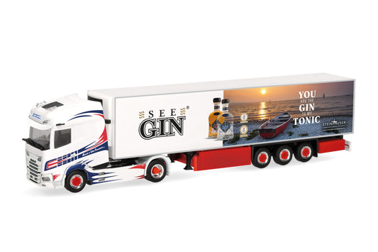 Herpa DAF XG+ Refrigerated Box Semitrailer SEE GIN HA319034 HO Gauge