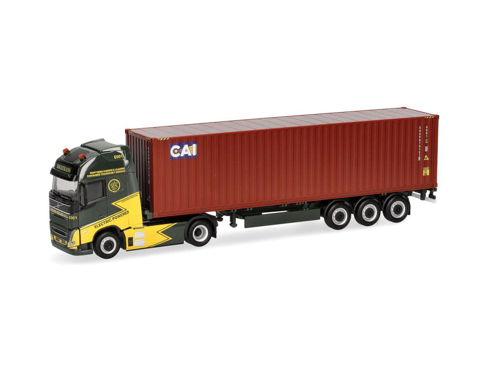 Herpa Volvo FH GL XL 2020 Electric 40' Container Semitrailer CAI 319256 HO Gauge