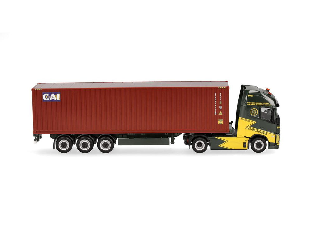 Herpa Volvo FH GL XL 2020 Electric 40' Container Semitrailer CAI 319256 HO Gauge