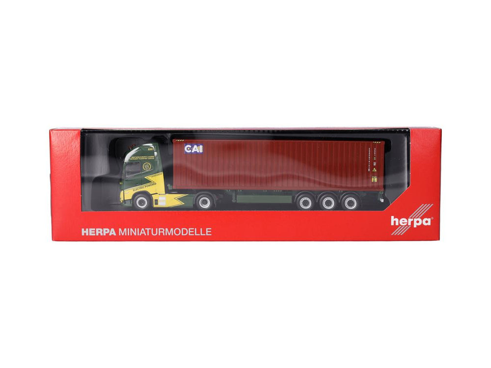 Herpa Volvo FH GL XL 2020 Electric 40' Container Semitrailer CAI 319256 HO Gauge