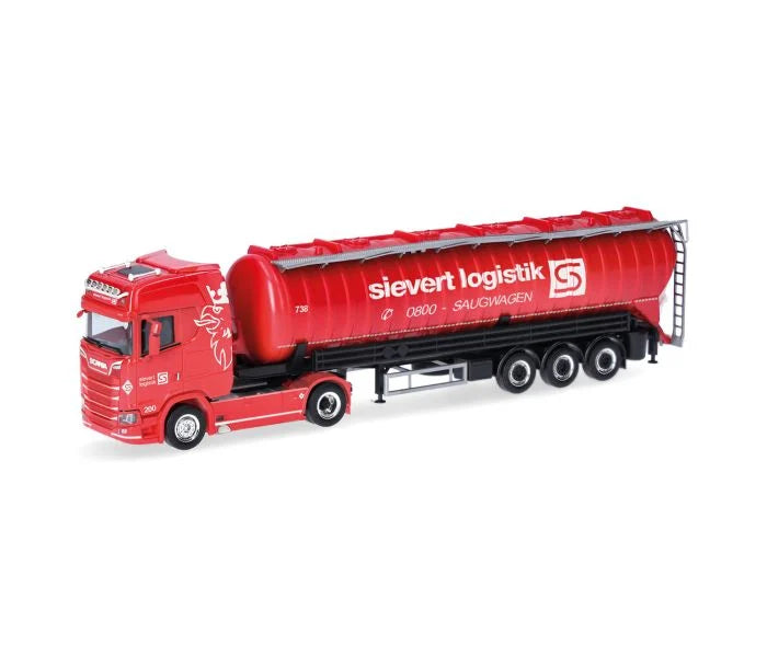 Herpa Scania CS 20 HD Vacuum Bulk Semitrailer Sievert Logistik HA319409 HO Gauge