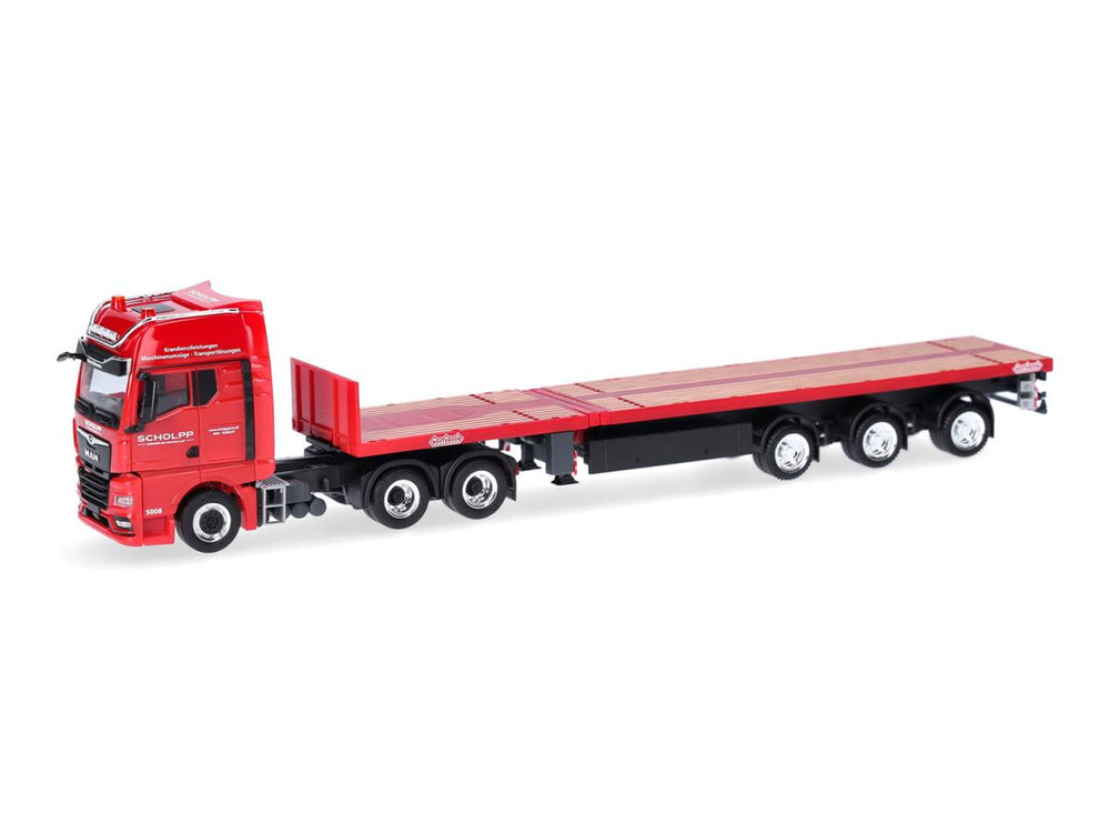 Herpa MAN TGX GX Tele Semitrailer Schlopp HA319508 HO Gauge