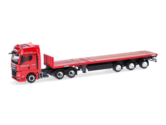 Herpa MAN TGX GX Tele Semitrailer Schlopp HA319508 HO Gauge