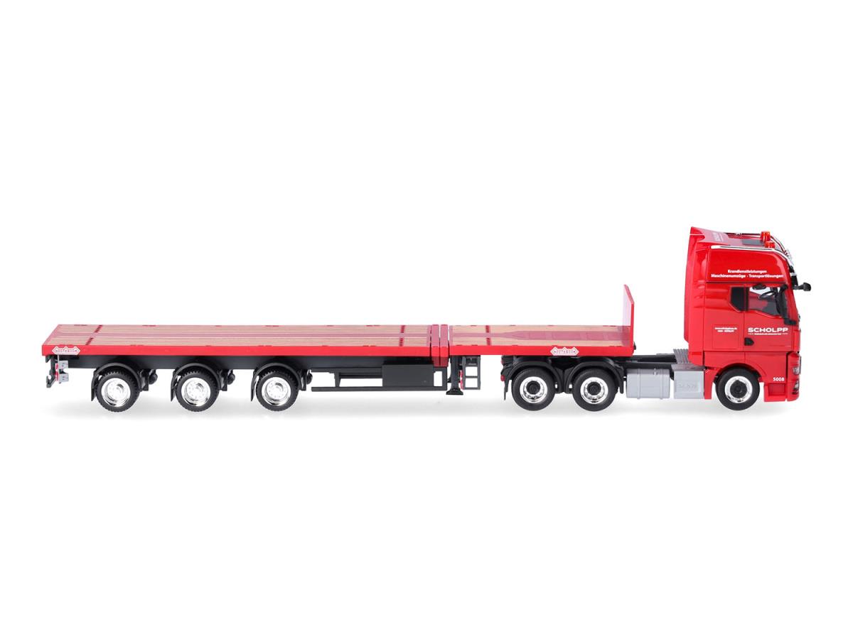 Herpa MAN TGX GX Tele Semitrailer Schlopp HA319508 HO Gauge